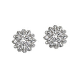 Snowflake Sunflower Diamond Stud Earrings