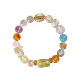Natural Citrine Rutilated Quartz Raw Crystal Bracelet