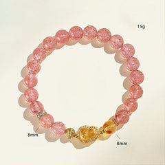Natural Strawberry Quartz Gourd Crystal Bracelet