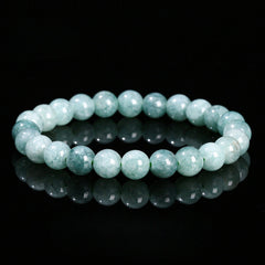 Minimalist Aquamarine Round Bead Bracelet