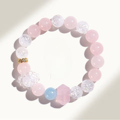 Stylish Rose Quartz Crystal Point Bracelet