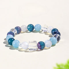Aquamarine and Blue Fluorite Bracelet