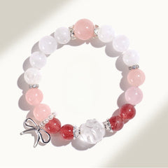 Stylish Rose Quartz Crystal Point Bracelet