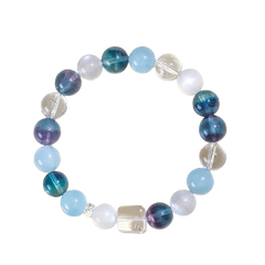 Aquamarine and Blue Fluorite Bracelet