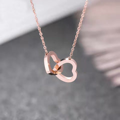 Double Ring Interlocking Necklace