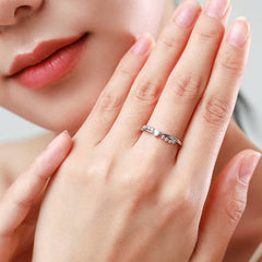 Trendy Cross Heart Diamond Ring