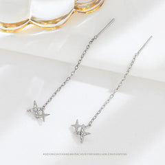 Diamond Star Long Earrings
