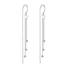 Romantic Long Star Fringed Threader Earrings
