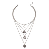 Creative Multi-Layer Moon Disc Pendant Necklace