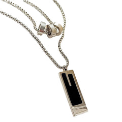 Double Stack Pendant Sweater Necklace