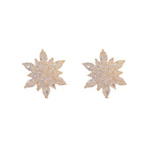 Micro-Inlaid Zircon Snowflake Earrings