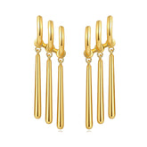 Three-Prong Long Tassel Earrings