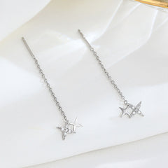Diamond Star Long Earrings