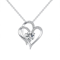 Double Heart Pendant Necklace