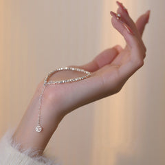 Textured Broken Silver Bangle Bracelet