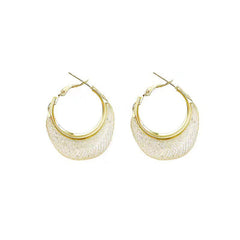 Shiny Mesh Bag Rhinestone Earrings