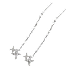 Diamond Star Long Earrings