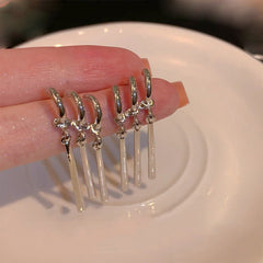 Three-Prong Long Tassel Earrings