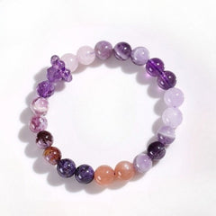 Nine Purple Fire Amethyst Wealth Multigem Bracelet