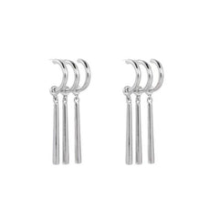 Three-Prong Long Tassel Earrings