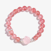 Rose Minimalist Strawberry Quartz Bracelet