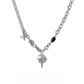 Black Gemstone Hip Hop Necklace