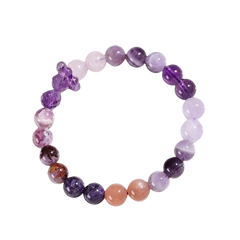 Nine Purple Fire Amethyst Wealth Multigem Bracelet