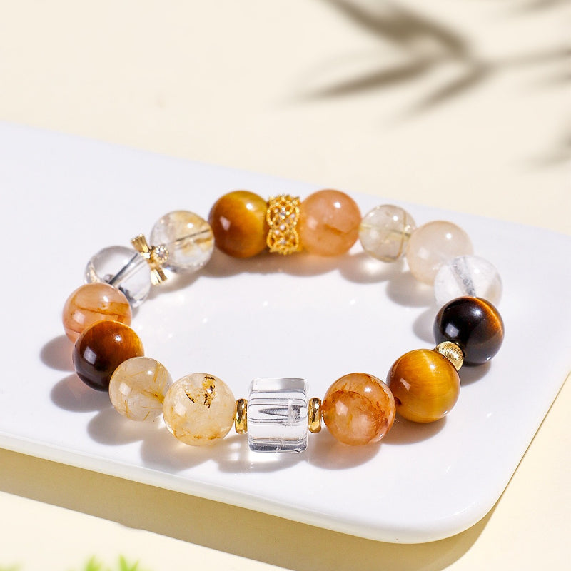 Natural Golden Tiger Eye Wealth Crystal Bracelet