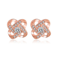 Eternal Heart Silver Plated Stud Earrings