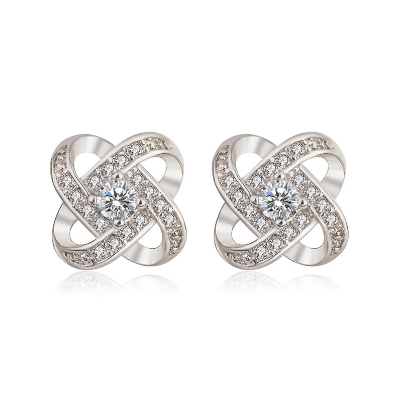 Eternal Heart Silver Plated Stud Earrings