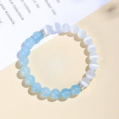 Natural Aquamarine Cat’s Eye Crystal Bracelet