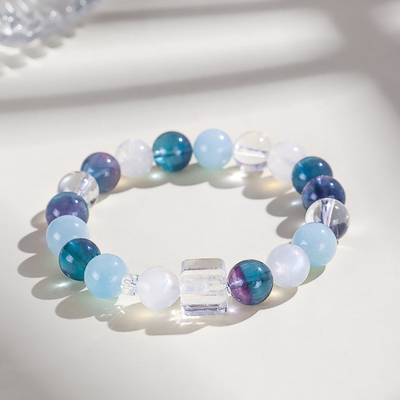 Aquamarine and Blue Fluorite Bracelet