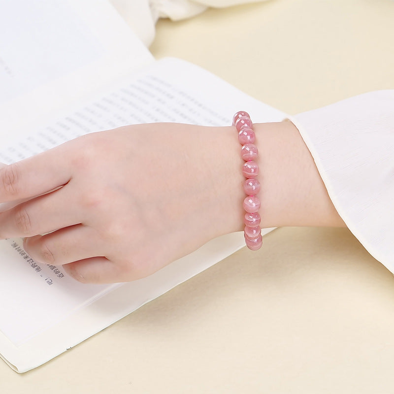 Delicate Rhodochrosite Bead Bracelet