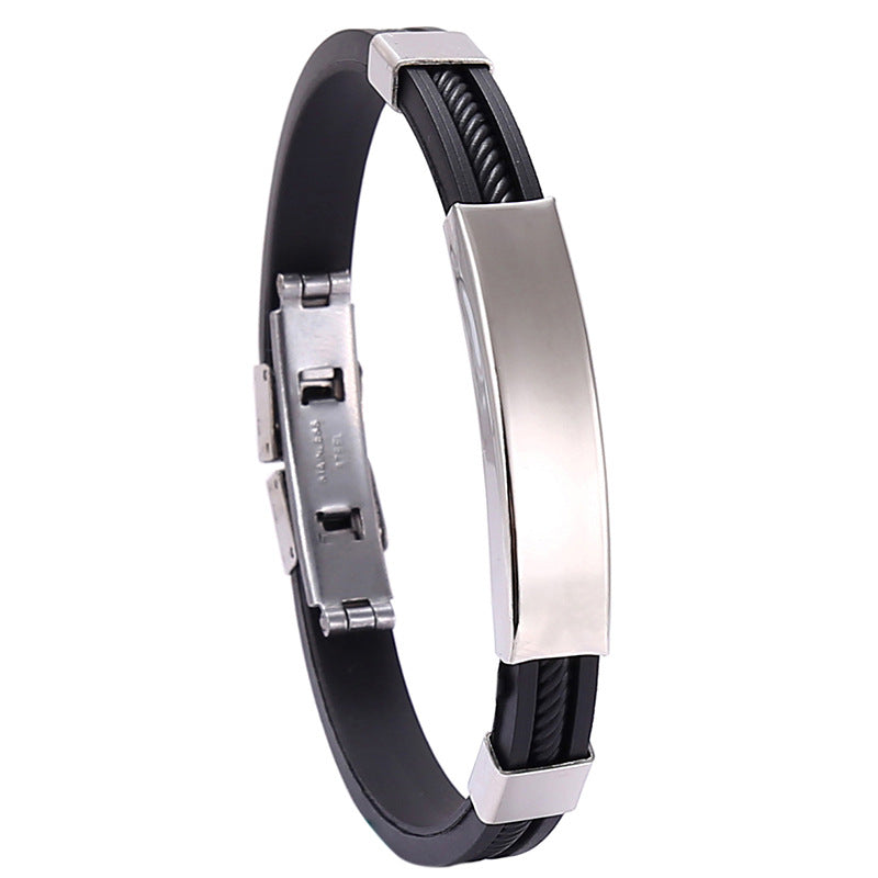 Titanium steel silicone men's bracelet