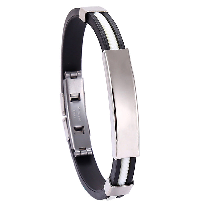 Titanium steel silicone men's bracelet