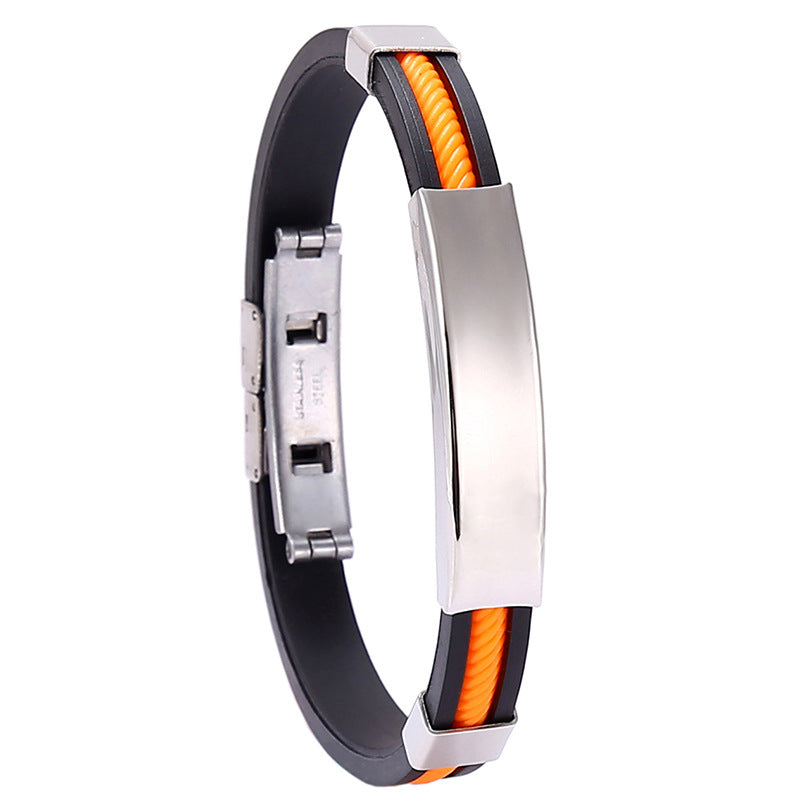 Titanium steel silicone men's bracelet