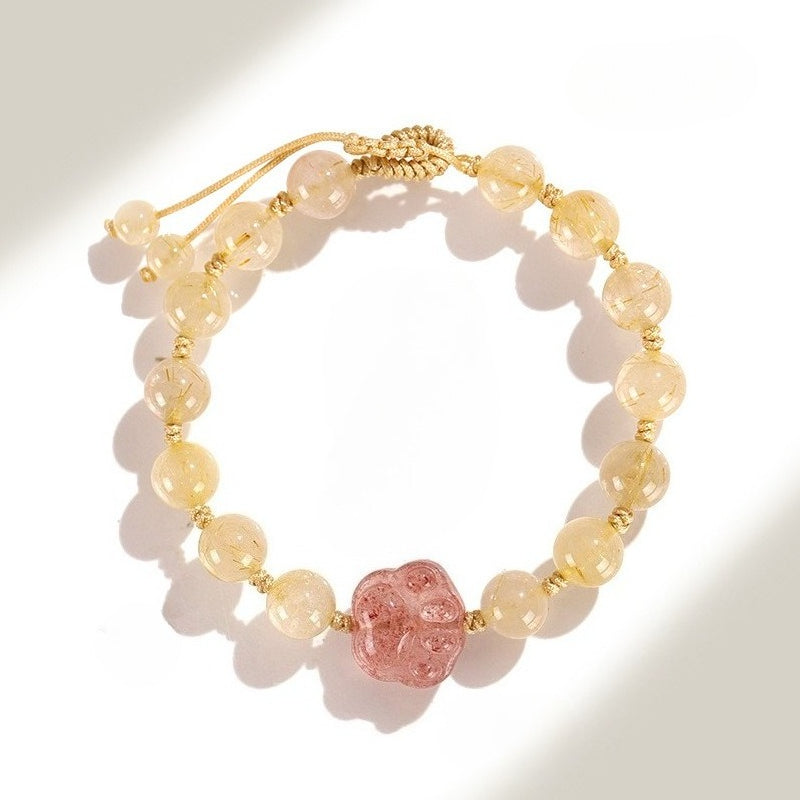 Golden Rutilated Quartz Bracelet of Wealth