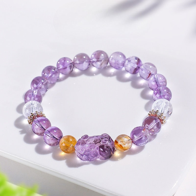 Bolivian Amethyst Beaded Bracelet