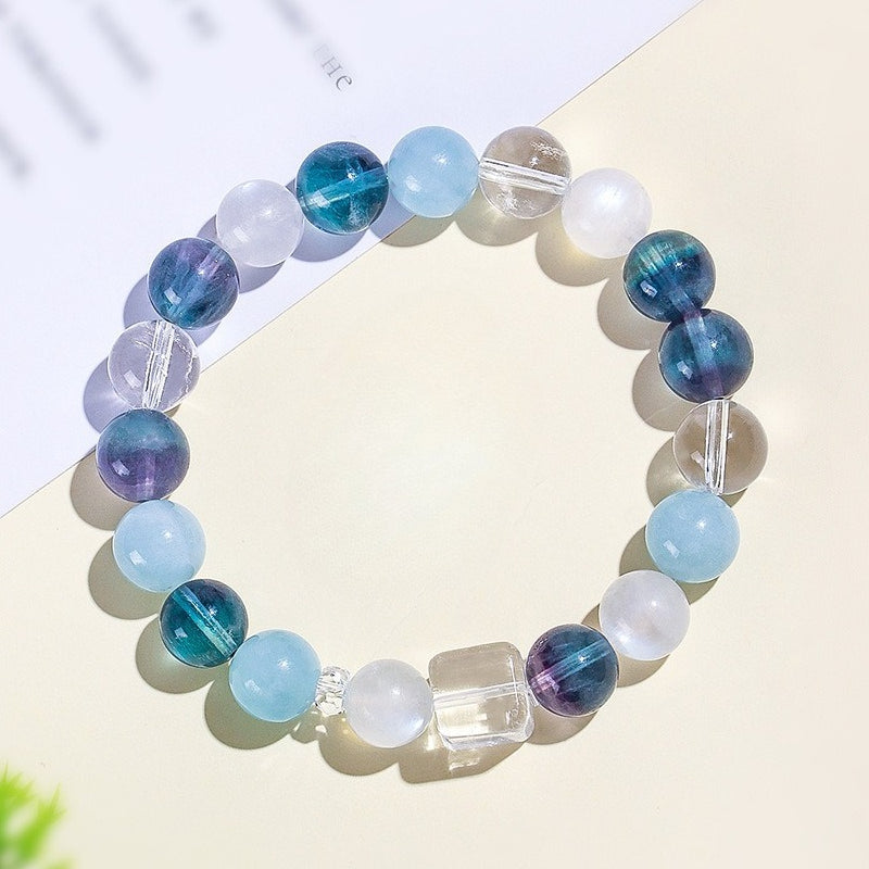 Aquamarine and Blue Fluorite Bracelet