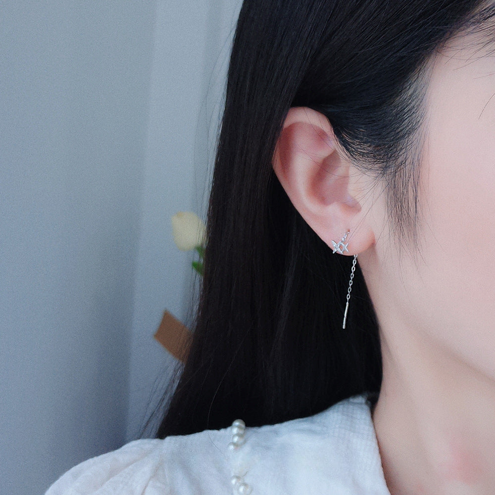 Diamond Star Long Earrings