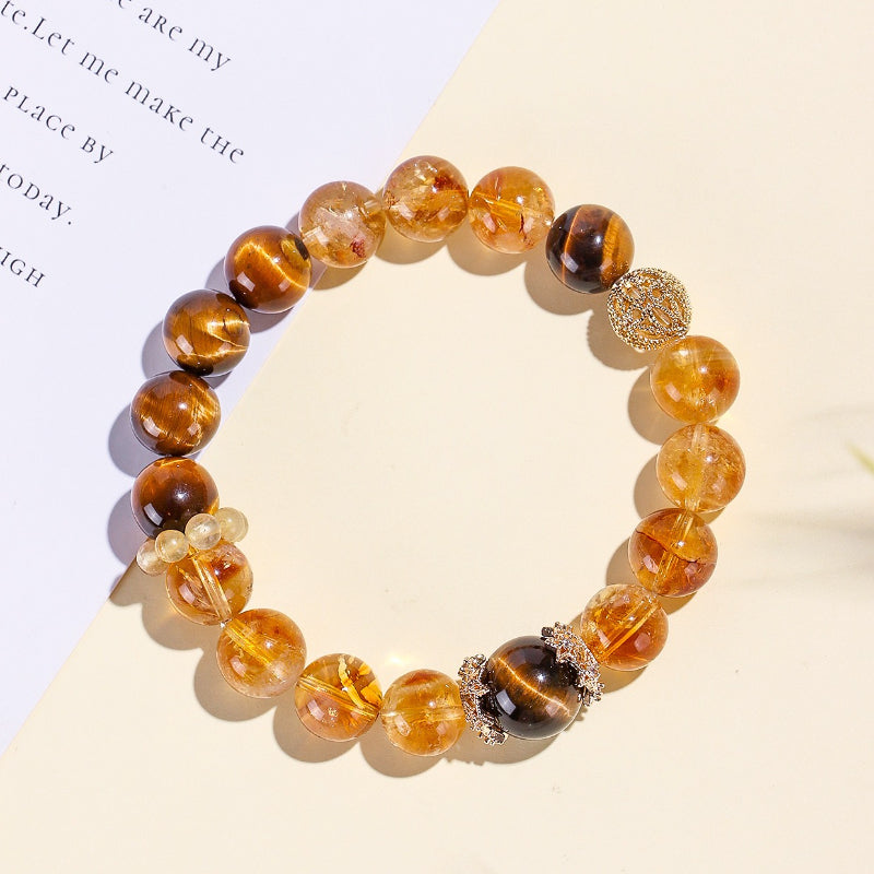 Tiger's Eye Rutilated Quartz Melody Stone Bracelet