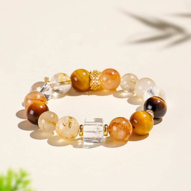 Natural Golden Tiger Eye Wealth Crystal Bracelet