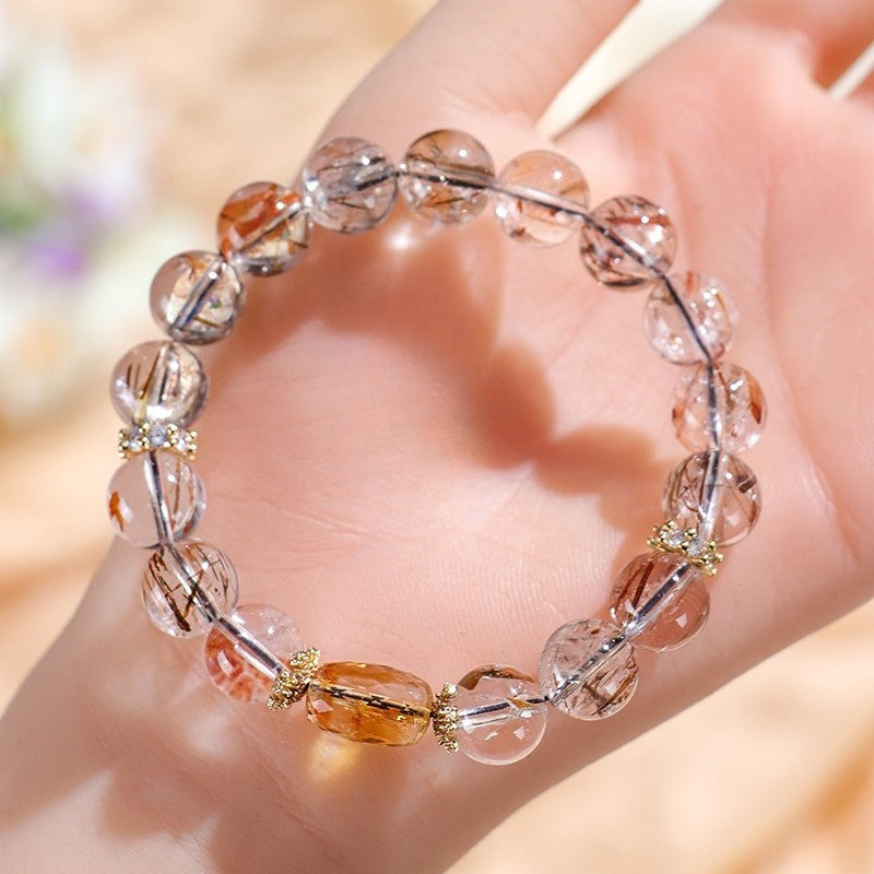 Black Golden Super Seven Crystal Bracelet