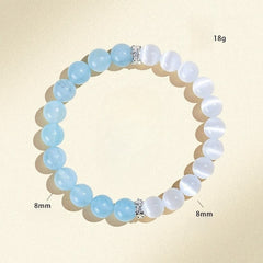Natural Aquamarine Cat’s Eye Crystal Bracelet