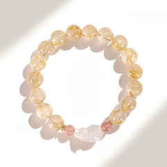 Golden Rutilated Quartz Bracelet of Wealth