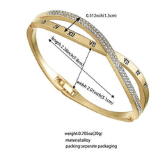 Roman Numerals Cross Diamond Bracelet