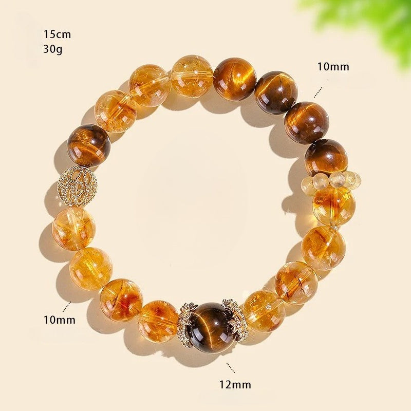 Tiger's Eye Rutilated Quartz Melody Stone Bracelet