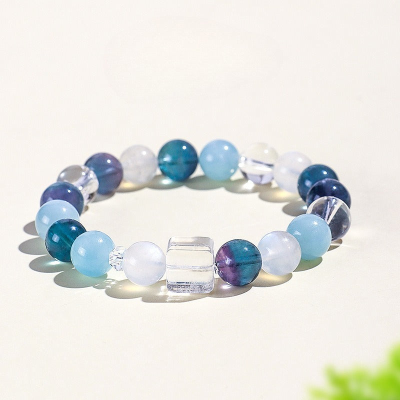 Aquamarine and Blue Fluorite Bracelet
