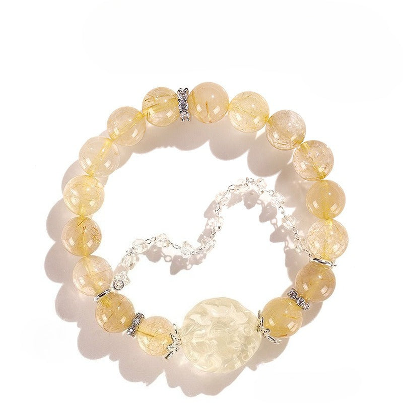 Golden Rutilated Quartz Bracelet of Wealth
