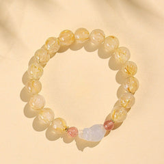 Golden Rutilated Quartz Bracelet of Wealth